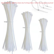 Cable Ties 80mm-1020mm Nylon Zip Tie Wraps Black / White Strong Large Long Small