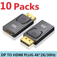 LOT 10 x DisplayPort DP Male to HDMI Female Converter Adapter Plug 4K / 1080P