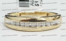 Real Men 10k Yellow Gold Round Genuine Diamonds Wedding Anniversary Ring Band