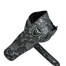 Adjustable Soft PU Leather Thick Strap for Electric Acoustic Guitar Bass Silver