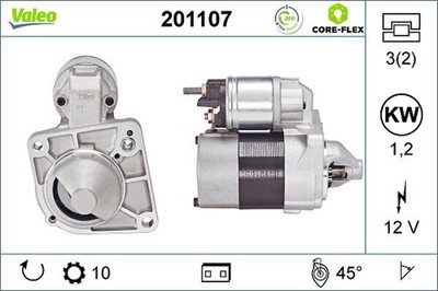 Anlasser Starter VALEO CORE-FLEX 201107 12V für FIAT PANDA UNO TIPO 160 1000 4x4