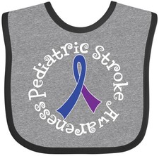 Inktastic Pediatric Stroke Support Baby Bib Awareness Childhood Ribbon Walk