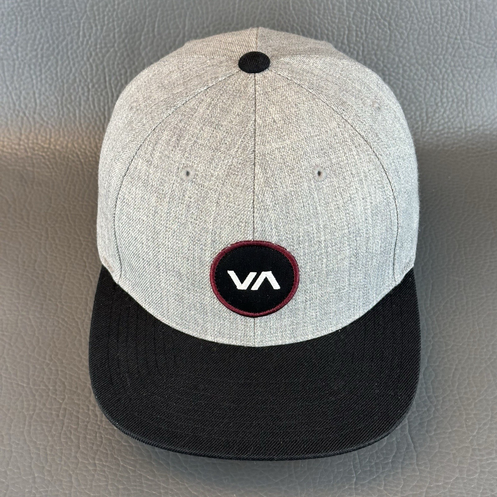 RVCA VA Patch Hat Gray SnapBack Adjustable DJ Bas… - image 3