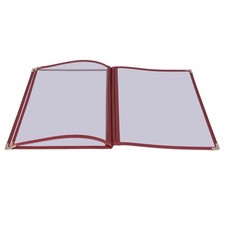WeChef 30PC Restaurant 8.5x14 Menu Cover Trifold 6 View 3 Page Book Burgundy