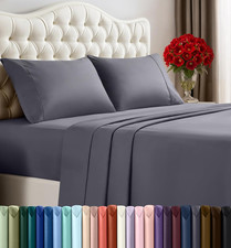 Queen Sheet Set   4 Piece Bed Sheets for Queen Size Bed, Soft and Breathable Mic