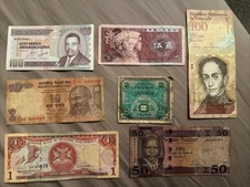 7 Banknotes DIFFERENT COUNTRIES Circulated Currency Foreign World Paper Money