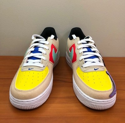 Nike Air Force 1 Low Shoes with Removable Patches FN7818 100 GS 6.5Y Women's 8