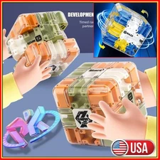 Zummy 3D Spinning Marble Maze Cube Puzzle, Brain Learning and Educational Toy TL