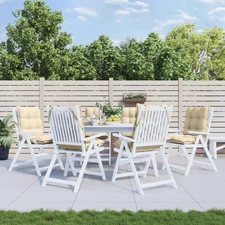 Lowback Chair Cushion Set of 6 Beige Oxford fabric (100% polyester)