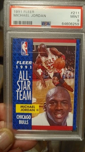 Fleer 1991-92 All-Star Team Michael Jordan #211 PSA 9 Chicago Bulls Trading Card