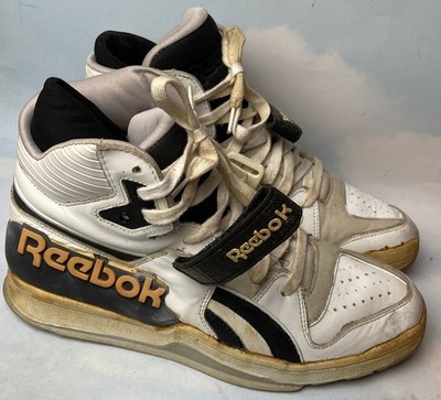 RARE Vintage Reebok White Leather Shoes Mens Size 13 High Top Basketball Classic Vintage Reebok Hi Top Basketball Shoes Men 10.5 R109K JC  main image 4