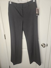 New Liz Claiborne Audra Career Dress Pants Women's Size 10 Dark Gray Wide Leg