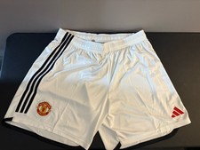 Manchester United adidas 2023/24 Home Replica Shorts White Mens XL