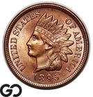 1895 Indian Head Cent Penny, Brilliant RED, Lustrous Solid Gem BU++ Better Date!