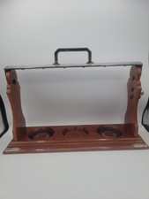 Antique SILVER Betjemann’s London patent 3 bottle mahogany tantalus c 1900 18"