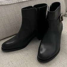 Cole Haan Women's Thayer Buckle Ankle Boots Black Leather W31762 Size 8.5B NIB