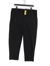 Halston Women's Suit Trousers L Black Polyester with Elastane Dress Pants