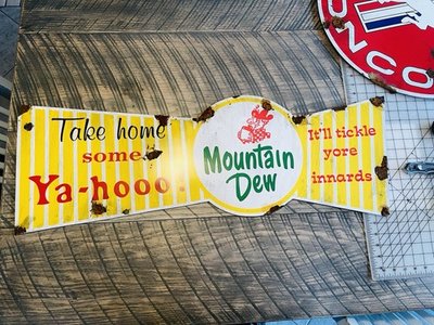 #ad #ad Antique Barn Find Look Pepsi Mountain Dew Soda Fountain Sales Service Pop Sign $170.00