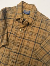 Pendleton 70s Western Plaid Wool Short Sleeve Pocket Button Up Shirt Medium