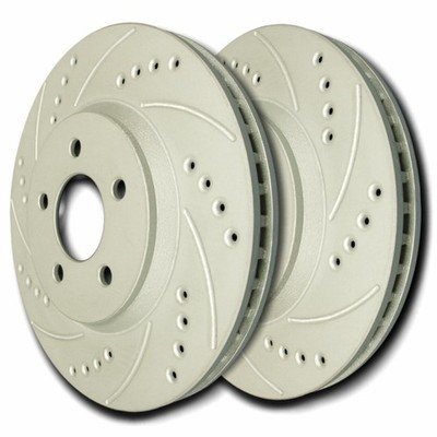 SP Performance F06-4754 Drilled Slotted Brake Rotors ZRC Coating L/R Pr Rear