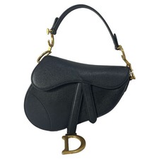 Dior Mini Saddle Bag In  Leather Women Black S