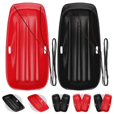 2 Pack Snow Sled for Kids with 16.5ft Pull Rope & Handle - 3ft Cold-Resistant
