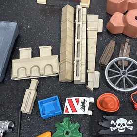 Large Playmobil Lot, Barn, Castle, Figures, Accessories, Pirates, Weapons, Etc.