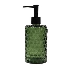 YYTSGG Glass Soap Dispenser with Plastic Pump, 17oz Green