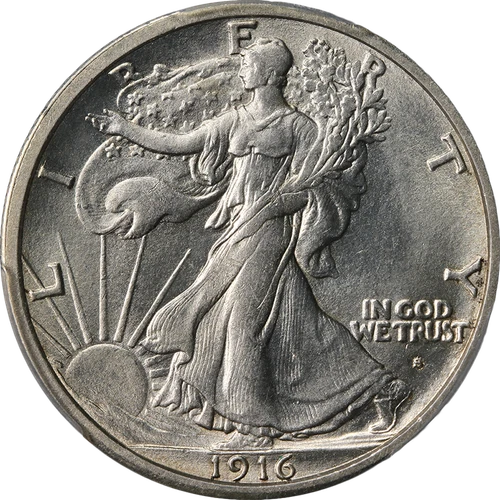 1916-S Walking Liberty Half PCGS MS63 Key Date Great Eye Appeal Nice Strike