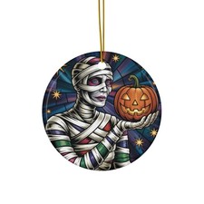 Stained Glass Mummy Ceramic Ornament