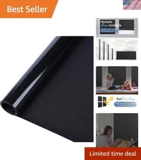 Elegant Blackout Window Film, Total Privacy & Light Blocking 17.5 x 78.7 Inches