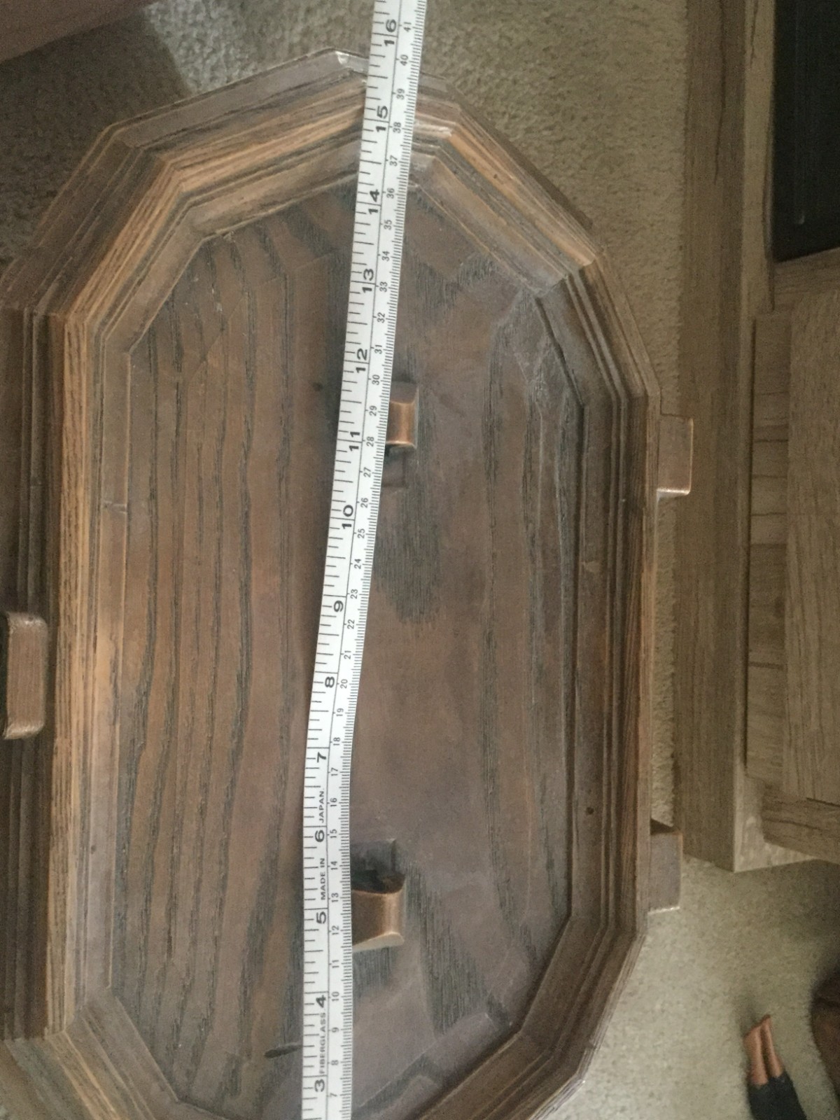 Sewing Box Basket by Lerner USA Faux Wood Plastic Large Size with Tray 9"Tall