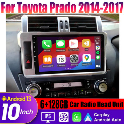 10'' Wireless Carplayer & Android Auto Head Unit Radio For Toyota Prado 2014-2017