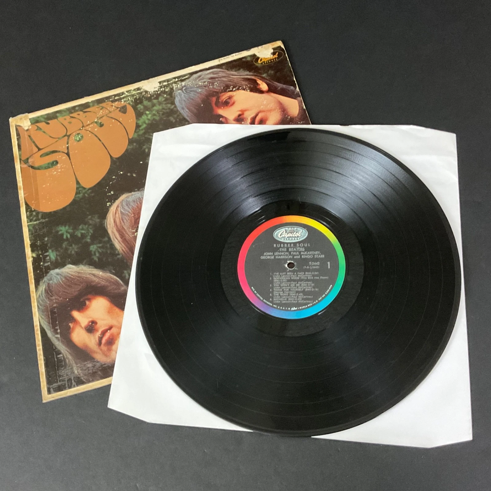 Mono 1965 THE BEATLES RUBBER SOUL Vinyl Lp  T-2442 F/F Scranton No 5 Capitol