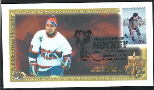 USA 2017 Canada FDC: The History of Hockey Homemade Rare Cachet - Guy Lafleur