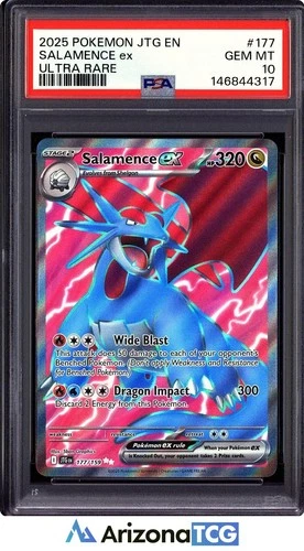 Pokemon 2025 Salamence ex 177/159 Ultra Rare Journey Together GEM MINT PSA 10