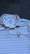 2025 Ryder Cup Bethpage Black Fairway & Greene White & Navy Stripe Golf Polo XL