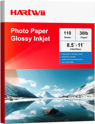 Thin Glossy Inkjet Paper 8.5X11 Inches, 110 Sheets Brochure Paper, 115Gsm Photo