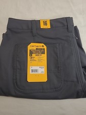 Carhartt womens BS-3111-W loose fit grey work shorts size 16