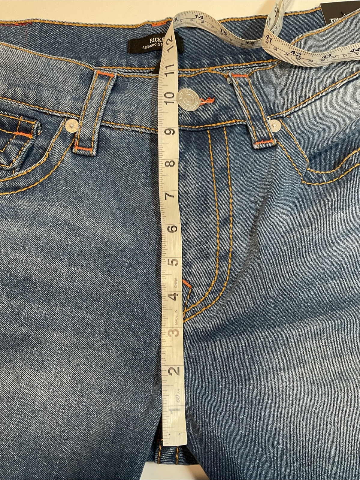 True  religion jeans Ricky Big T Flap Straight Size 34 Medium Sun-kissed Wash thumbnail 12