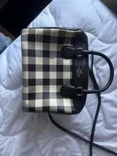 Rare Coach Gingham Adjustable Shoulder Bag Black and White