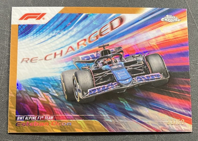 /50 Gold Logofractor Esteban Ocon Re-Charged RECH-9  2024 Topps Chrome Formula 1