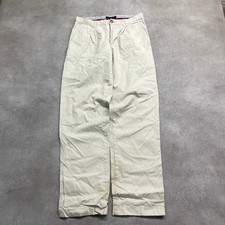 Tommy Hilfiger Chinos Mens 32" Pleated Relaxed Fit Cotton Trousers, Beige