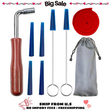 Piano Tuning Kit Professional Wrench Hammer Rubber Mutes Set 9 Pcs Tuner Tools