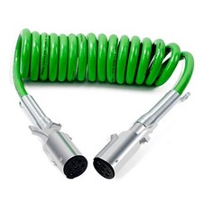 7 Way Coiled Trailer Cord 15FT Semi Truck Electrical Cord 15FT ABS Power Cord