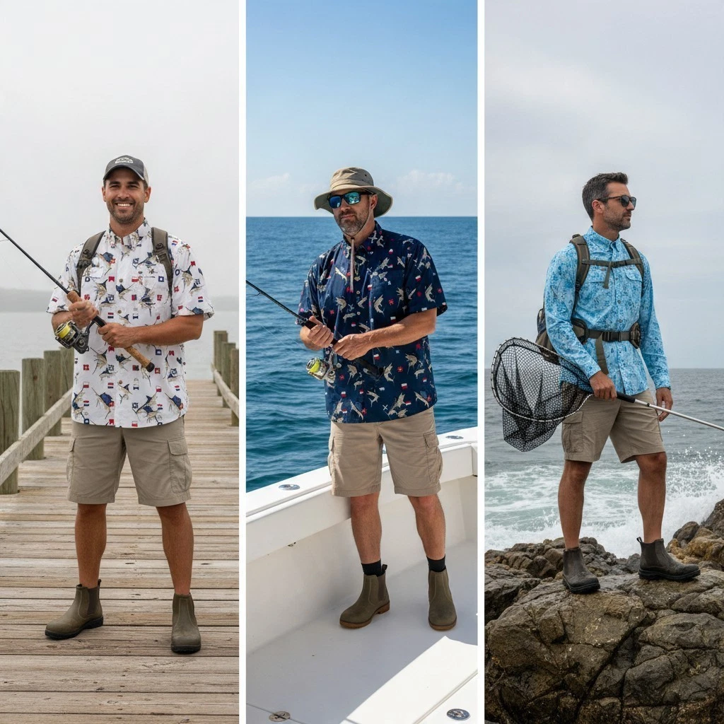 Lote de 3 camisas de pesca con botones XL Guy Harvey, Kastking