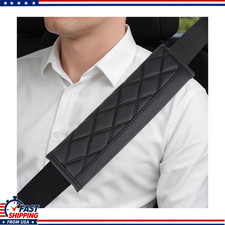 Soft Leather Seat Belt Cover Pad 2pcs Black Covers Car Seatbeltcolor Black
