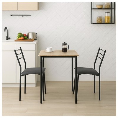Essgruppe Thora 3-teilig Tischplatte San Remo Tischgruppe 1 Tisch 2 Stühle HTI
