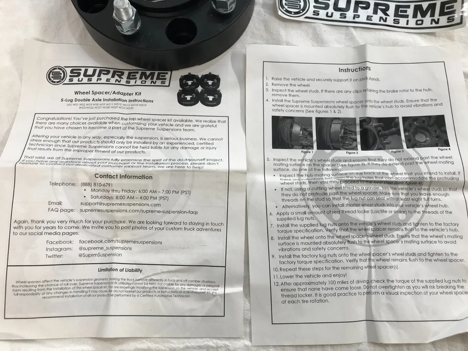 Комплект адаптеров прокладок для колес Supreme Suspension 1,5 дюйма (4) никогда не использовались. 4 шт. - Изображение 2 из 4