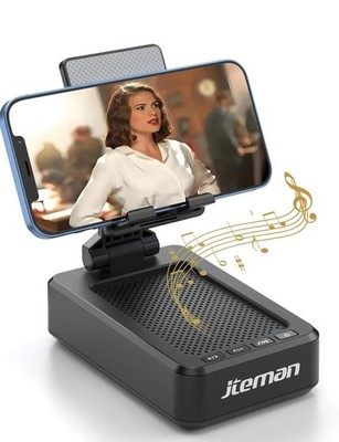 Jteman L9 Bluetooth Mini Speaker Phone Stand, USB-C, 4W Stereo, Black
